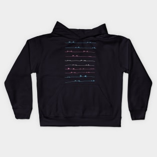 frog lines in trans colors Kids Hoodie